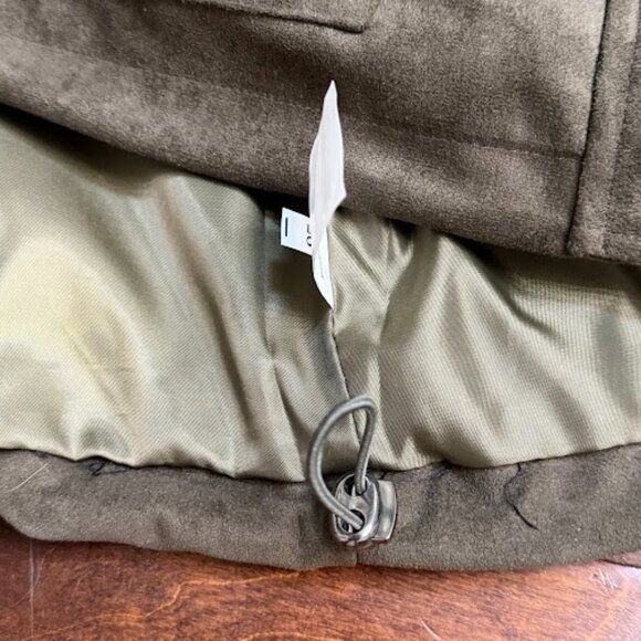 Brown Faux Leather Zip-Up Bomber Jacket with Pockets Size: M - Picture 13 of 13